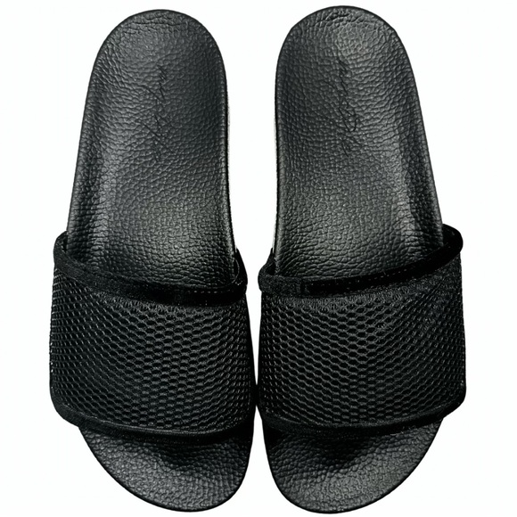 Mesh with Me Mens Mesh & Embroidered Detail SLIDE SANDALS - Picture 1 of 3